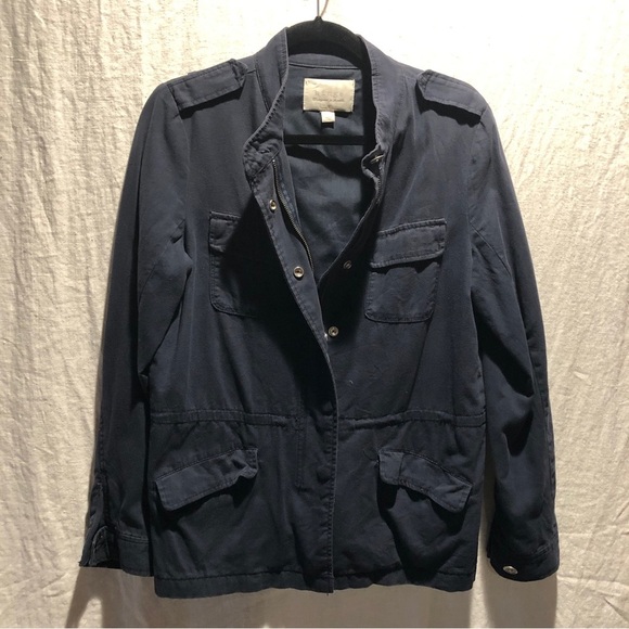 Hinge Navy Blue utility cargo jacket canvas cotton size M - Picture 1 of 8